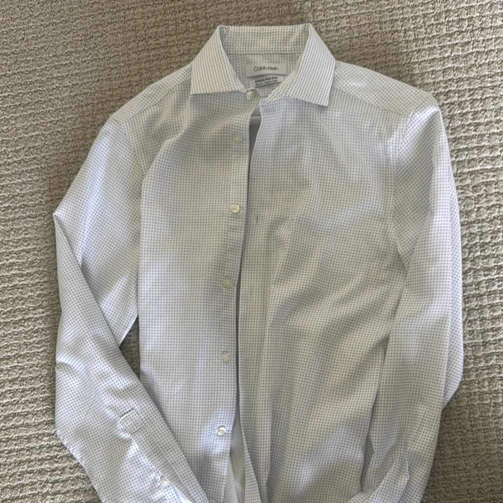 Calvin Klein White Dress Shirt Classic Point Collar